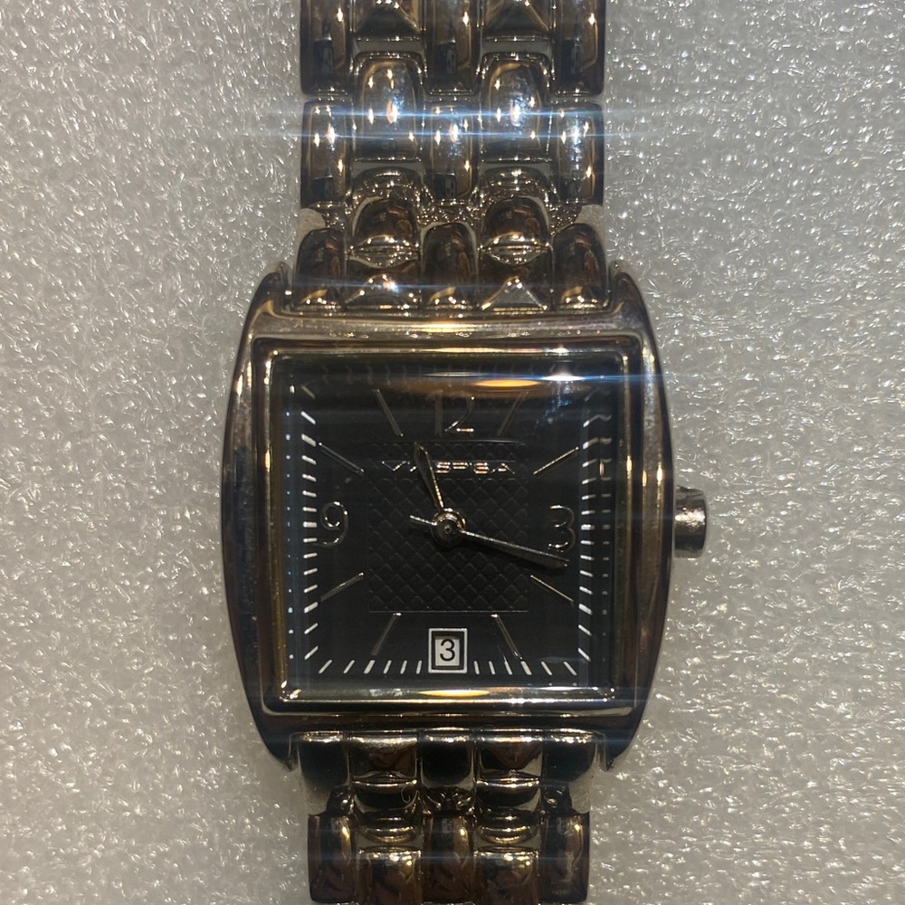 Via Spiga Woman’s Watch with Black Dial and Silver-Tone Bracelet
